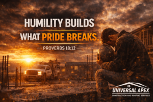 Humility Builds a Man Universal Apex Construction and Roofing