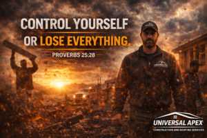 Self Control is key Universal Apex Construction and roofing